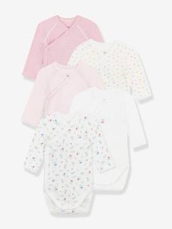Baby-Body-5er-Pack Mädchen Baby Wickelbodys mit langen Ärmeln PETIT BATEAU