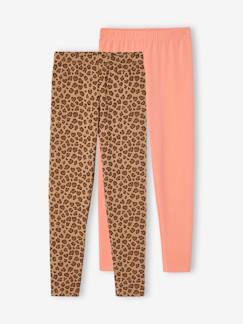 Mädchen-Hose-2er-Pack Mädchen Leggings BASIC