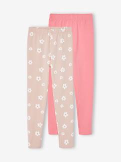 Mädchen-Hose-2er-Pack Mädchen Leggings BASIC