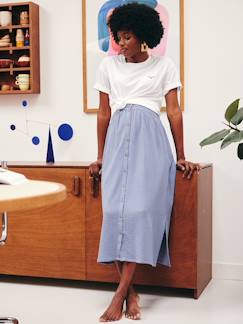 Jupe longue de grossesse en gaze de coton