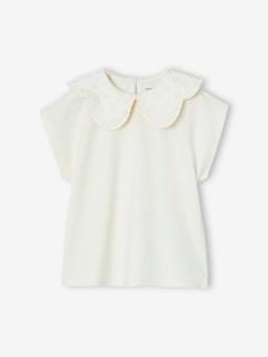 Fille-T-shirt, sous-pull-T-shirt col fantaisie fille, personnalisable