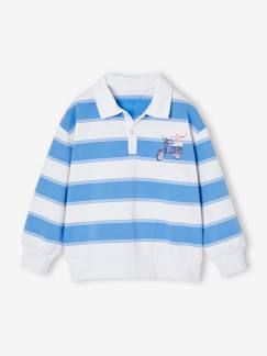 Garçon-Pull, gilet, sweat-Sweat rayé col polo garçon
