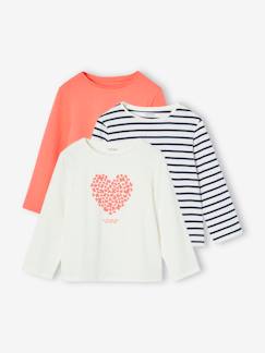 Fille-Lot de 3 t-shirts fille fantaisie manches longues