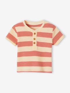 Bébé-T-shirt rayé bébé en maille nid d'abeille