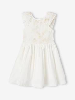 Fille-Robe-Robe de cérémonie brodée fleurs irisées fille