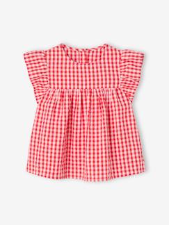 Fille-Blouse fille imprimée manches courtes à volants