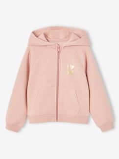 Mädchen-Pullover, Strickjacke, Sweatshirt-Mädchen Kapuzensweatjacke für Sport und Freizeit mit Recycling-Polyester
