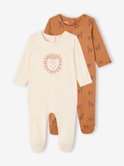 Bio-Kollektion: 2er-Pack Baby Strampler SAFARI