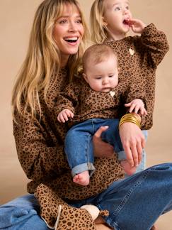 Vêtements de grossesse-Pull, gilet-Sweat bébé léopard capsule mère- fille