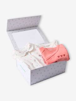 Bébé-Body-Coffret naissance 1 pyjama + 2 bodies petits coeurs personnalisables 