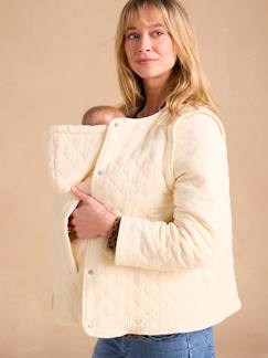 Veste matelassée évolutive avec protège-bébé grossesse et post grossesse ENVIE DE FRAISE en gaze de coton