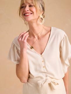 Umstandsmode-Bluse mit Leinen für Schwangerschaft und Stillzeit ENVIE DE FRAISE