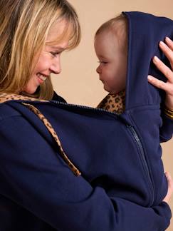 Vêtements de grossesse-Sweat zippé évolutif avec protège-bébé ENVIE DE FRAISE