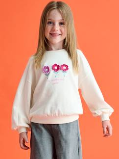 Mädchen-Pullover, Strickjacke, Sweatshirt-Mädchen Sweatshirt mit Print, Recycling-Polyester 
