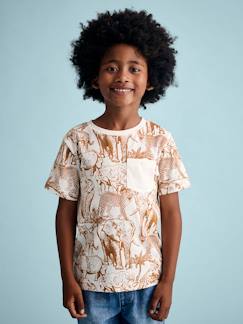 Junge-Jungen T-Shirt, Print und Brusttasche