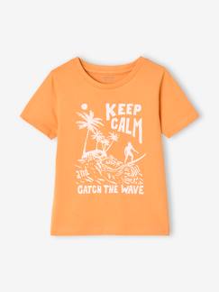 Junge-T-Shirt, Poloshirt, Unterziehpulli-Jungen T-Shirt BASIC mit Print vorn