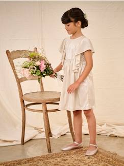 Mädchen-Kleid-Mädchen Festkleid mit Schmetterlingsärmeln aus Lamé Oeko-Tex