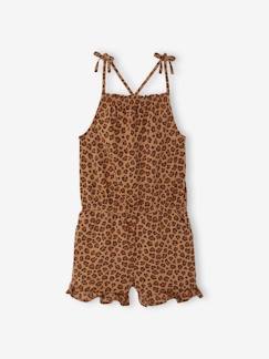 Mädchen-Latzhose, Overall-Schulterfreier Mädchen Jumpsuit mit Alloverprint