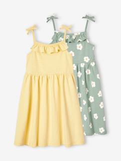 Mädchen-Kleid-2er-Pack Mädchen Trägerkleider BASIC