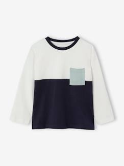 Junge-T-Shirt, Poloshirt, Unterziehpulli-Jungen Shirt, Colorblock