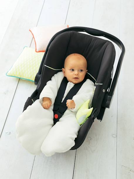 Schlafsack, auch für's Auto Taupe+Violett+Wollweiss 