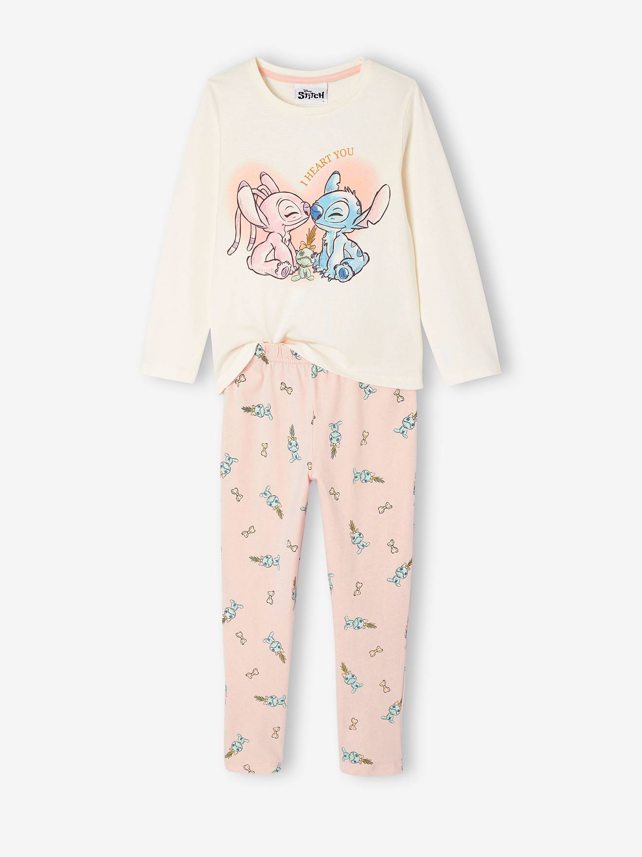Pyjama Disney Stitch Angel rose pâle