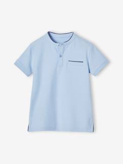 Junge-T-Shirt, Poloshirt, Unterziehpulli-Polohemd mit Stehkragen für Jungen