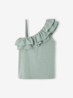 Fille-T-shirt, sous-pull-T-shirt à volant asymétrique fille