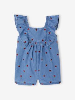 Mädchen-Latzhose, Overall-Baby Kurzoverall aus luftigem Denim