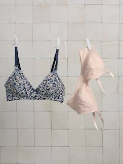 Vêtements de grossesse-Collection allaitement-Lot 2 soutiens-gorge d'allaitement sans armatures en coton bio*