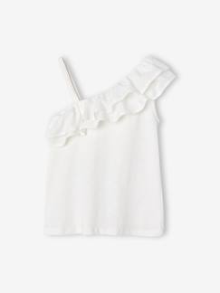 Fille-T-shirt, sous-pull-T-shirt à volant asymétrique fille
