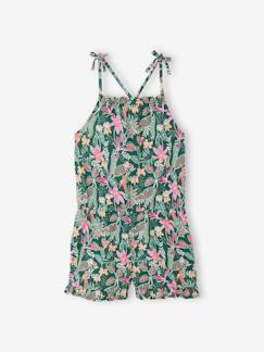 Mädchen-Latzhose, Overall-Schulterfreier Mädchen Jumpsuit mit Alloverprint