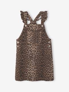 Mädchen-Kleid-Mädchen Latzrock mit Leo-Print