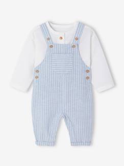 Baby-Latzhose, Overall-Festliches Baby-Set: Latzhose & Hemd aus Leinenmix