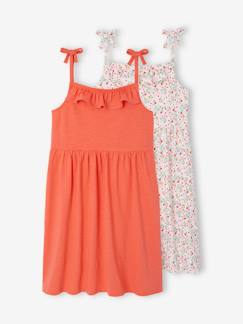 Mädchen-Kleid-2er-Pack Mädchen Trägerkleider BASIC