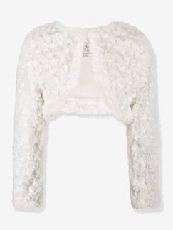 Fille-Pull, gilet, sweat-Gilet-Boléro festif pour filles avec effet structuré Happy Girls