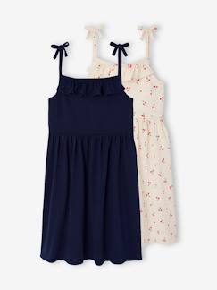 Mädchen-Kleid-2er-Pack Mädchen Trägerkleider BASIC