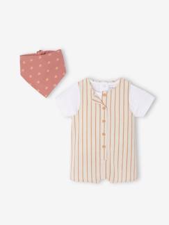 Baby-Set-Baby-Set: T-Shirt, Halstuch & Kurzoverall