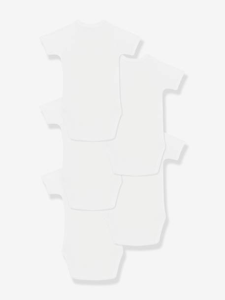Lot de 5 bodies croisés manches courtes bébé blanc 
