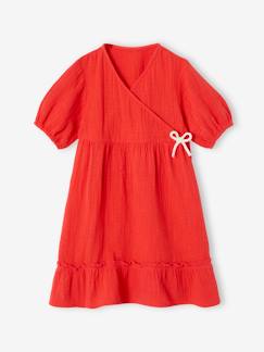 Mädchen-Kleid-Mädchen Volantkleid mit Wickelausschnitt