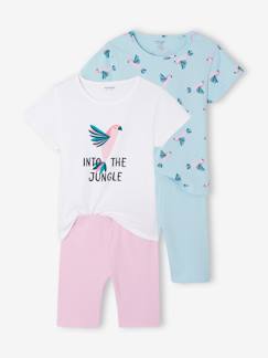 Ensemble Blouse Et Short Fille - Imprimé Fleuri - Cérémonie Ou été - 100% Coton