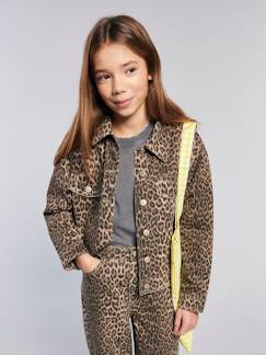 Mädchen-Mädchen Oversized-Jacke mit Leoprint JONEN