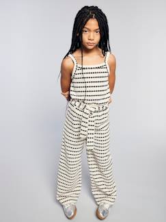 Mädchen-Weite Mädchen Hose aus Fantasiestrick mit Gürtel JONEN