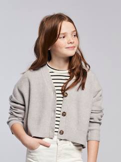Fille-Pull, gilet, sweat-Gilet court fille