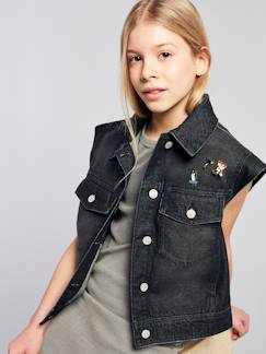 Mädchen-Mantel, Jacke-Mädchen Jeansweste Oversize-Look JONEN