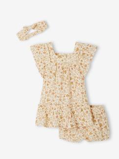 Bébé-Ensemble-Coffret cadeau robe + bloomer + bandeau bébé