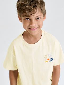 Junge-T-Shirt, Poloshirt, Unterziehpulli-Jungen T-Shirt mit XL-Print hinten und Recycling-Baumwolle