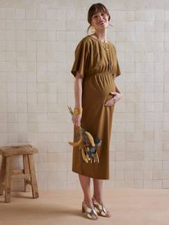 Robe longue de grossesse en jersey lourd coton bio*