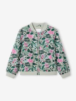 Mädchen-Mantel, Jacke-Mädchen Bomberjacke mit Blumenprint