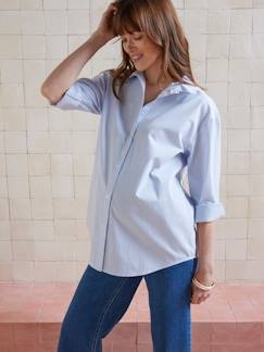 Vêtements de grossesse-Chemise oversize rayée grossesse et allaitement